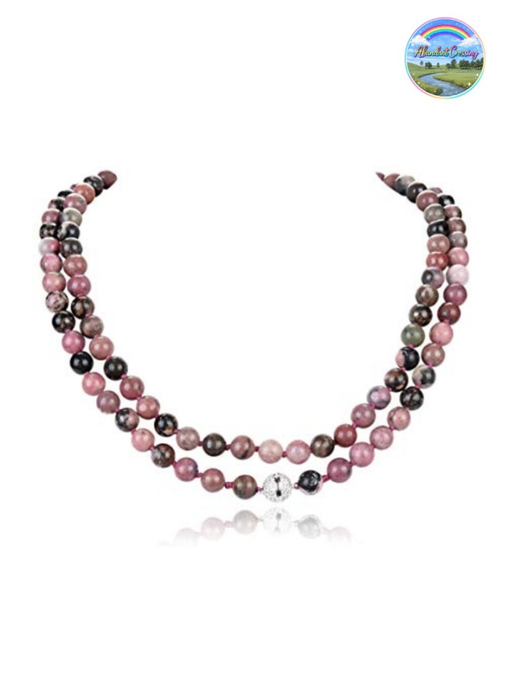 108 Bead Mala Necklace, 8mm Gemstone Prayer Beads, Meditation Yoga